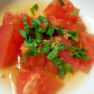 トマトと【大葉】のポン酢サラダ
